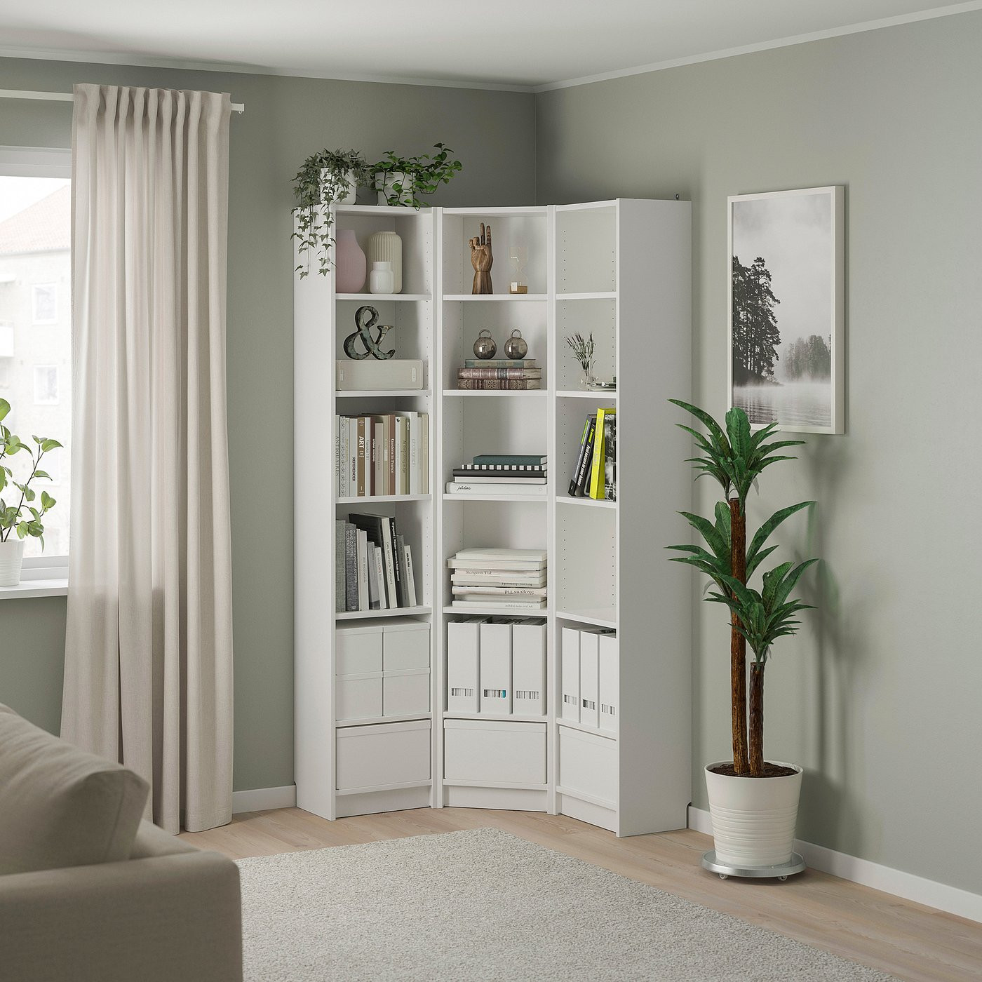 IKEA BILLY bookcase combination/crn solution, white, 37 3/8/37 3/8x11x79 1/2 | IKEA US