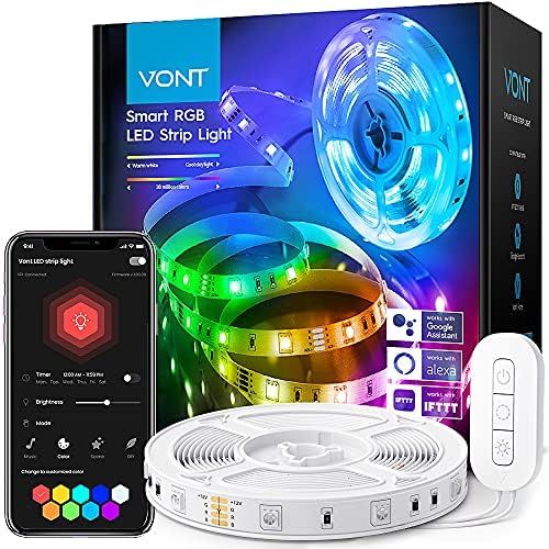 Vont Smart LED Strip Lights [16.4 FT] LED Light Strip Compatible w/ Alexa & Google, Premium Bright 5 | Amazon (US)