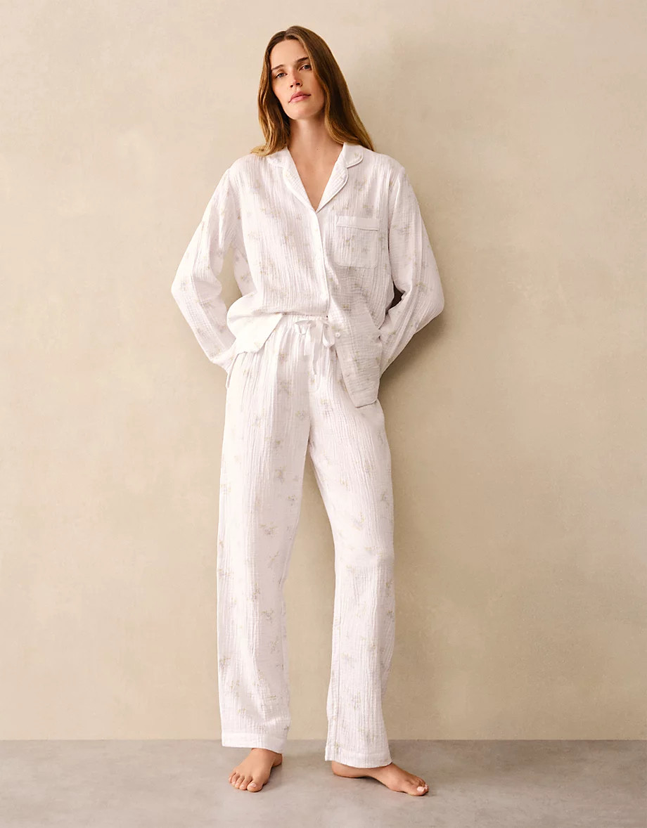 Double Cotton Classic Faded Floral Pyjama Set | The White Company UK & ROW