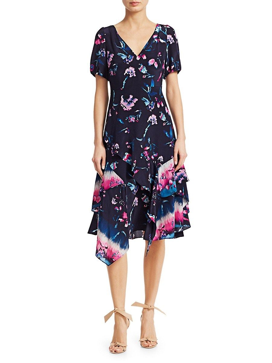 Tanya Taylor Women's Estrella Floral Ruffle Dress - Tie Dye Floral - Size 0 | Saks Fifth Avenue OFF 5TH