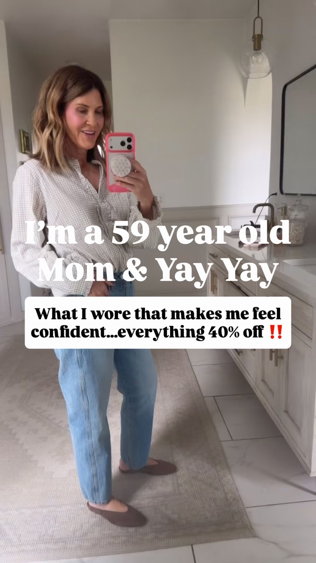 Wearing a small top and size 4 regular jeans