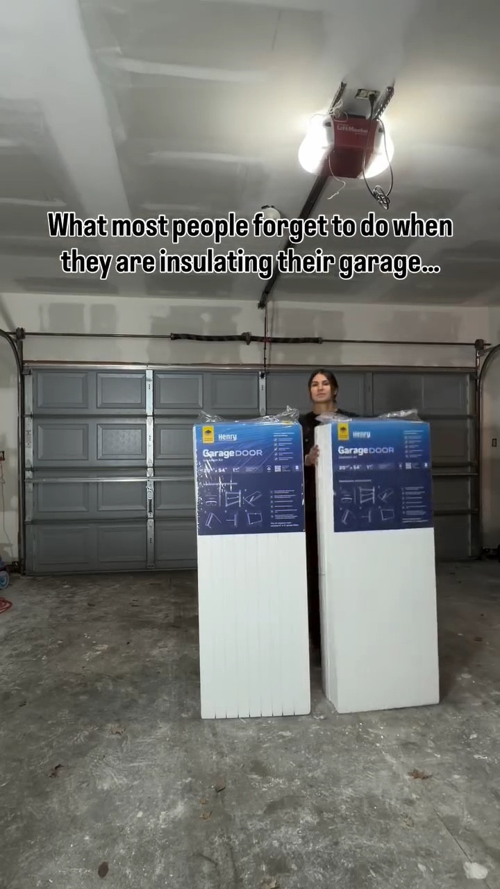 It honestly never crossed my mind until we went down the insulation isle at Home Depot 😅 Now we can feel confident this garage is FULLY insulated and will retain heat longer! 🔥

We used the Henry garage door insulation kit from @homedepot