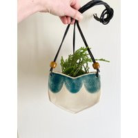 Decorative Hanging Ceramic Planter, Small Triangular Succulent Planter For Indoor Gardening, Flower Pot | Etsy (US)