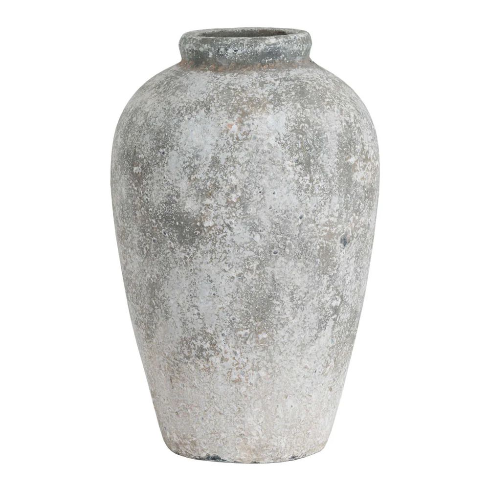 Hill Interiors Tall Aged Ceramic Vase in Stone | Olivia's