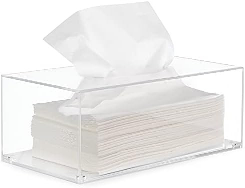HBlife Facial Tissue Dispenser Box Cover Holder Clear Acrylic Rectangle Napkin Organizer for Bath... | Amazon (US)