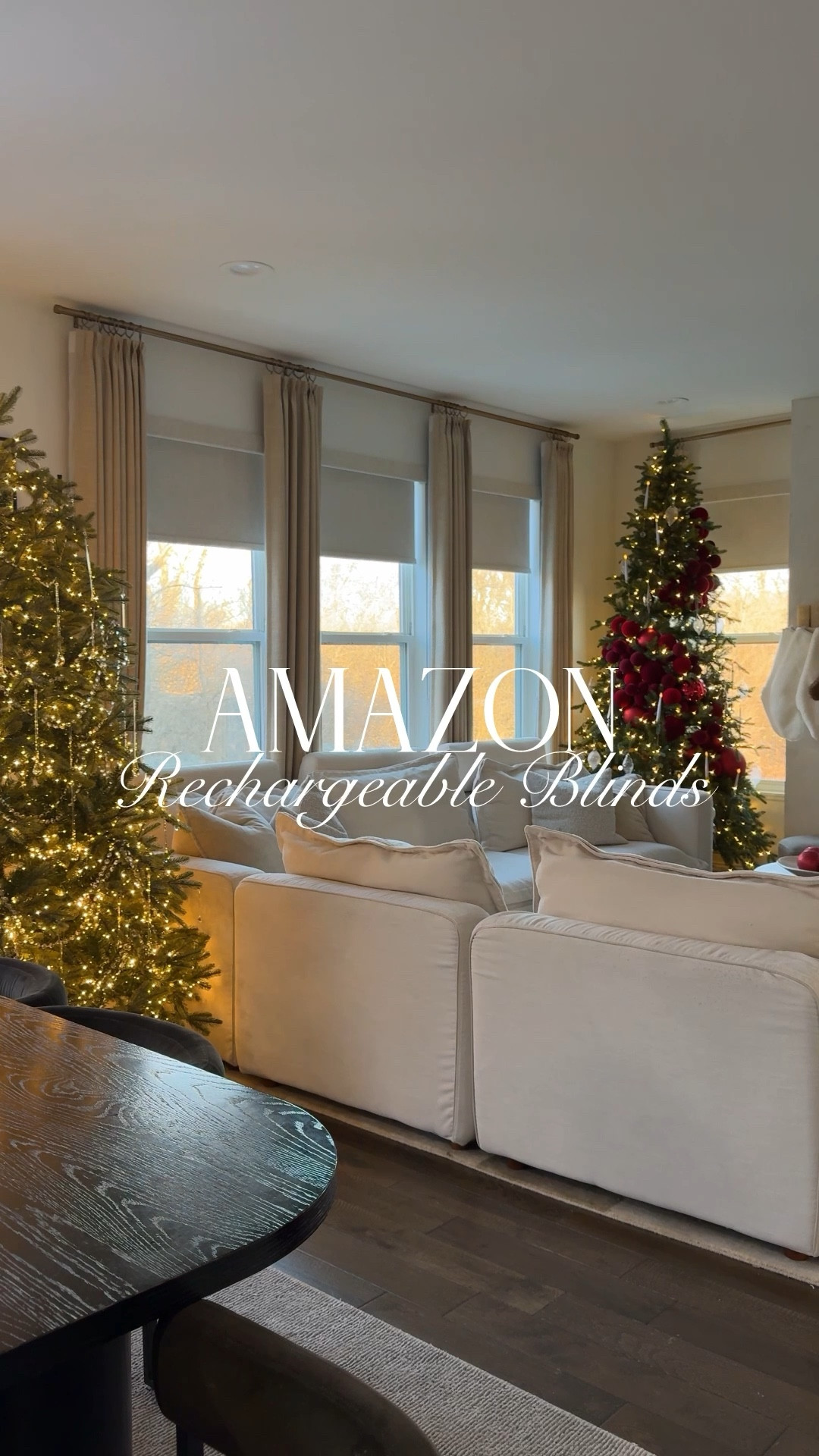 these rechargeable blinds have made all the difference in the world. installation was super easy and they come right off to be charged. charging lasts months and you can control them with a remote
color: textured beige
curtains :khaki


#LTKHome