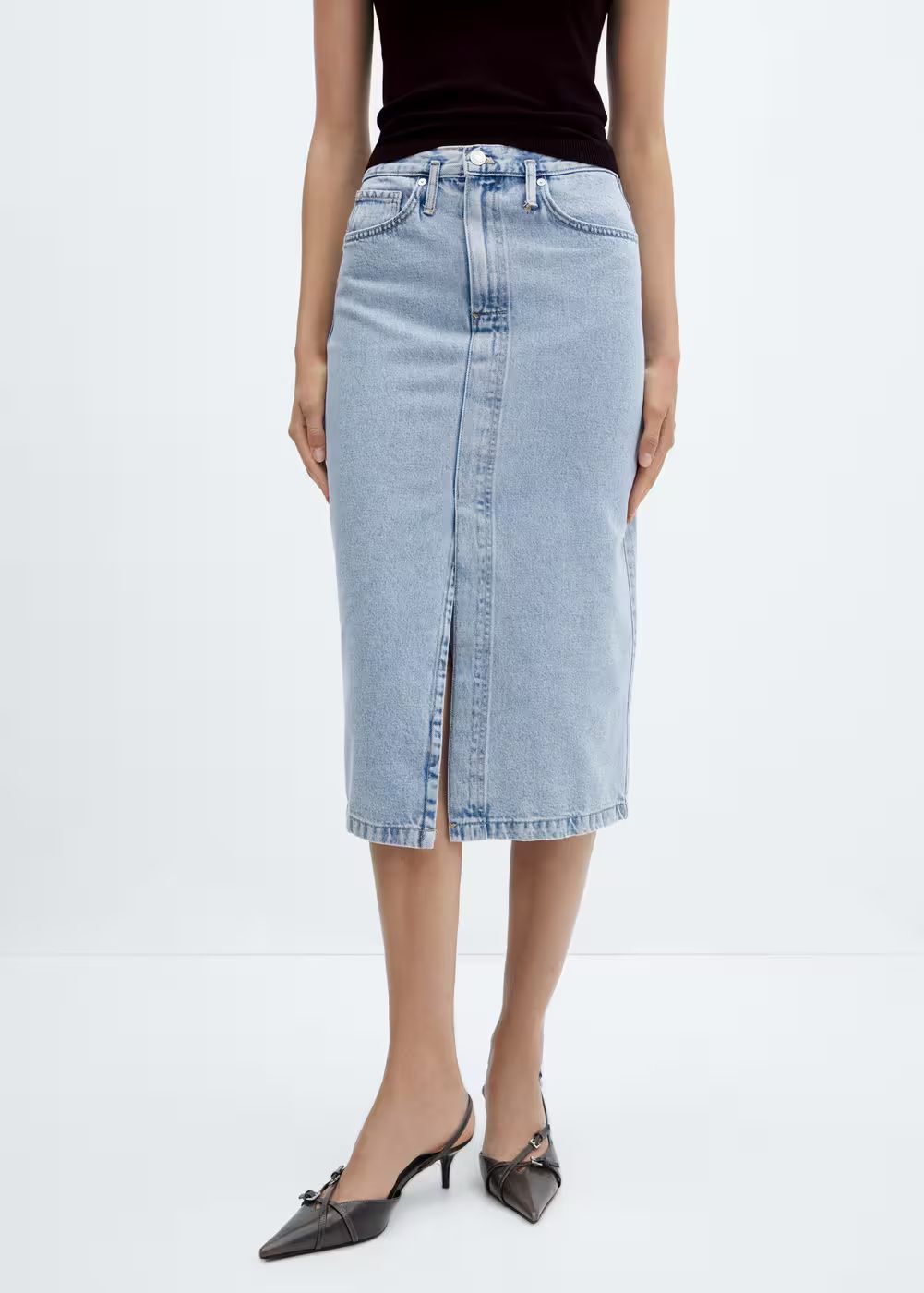 Denim midi-skirt | MANGO (US)