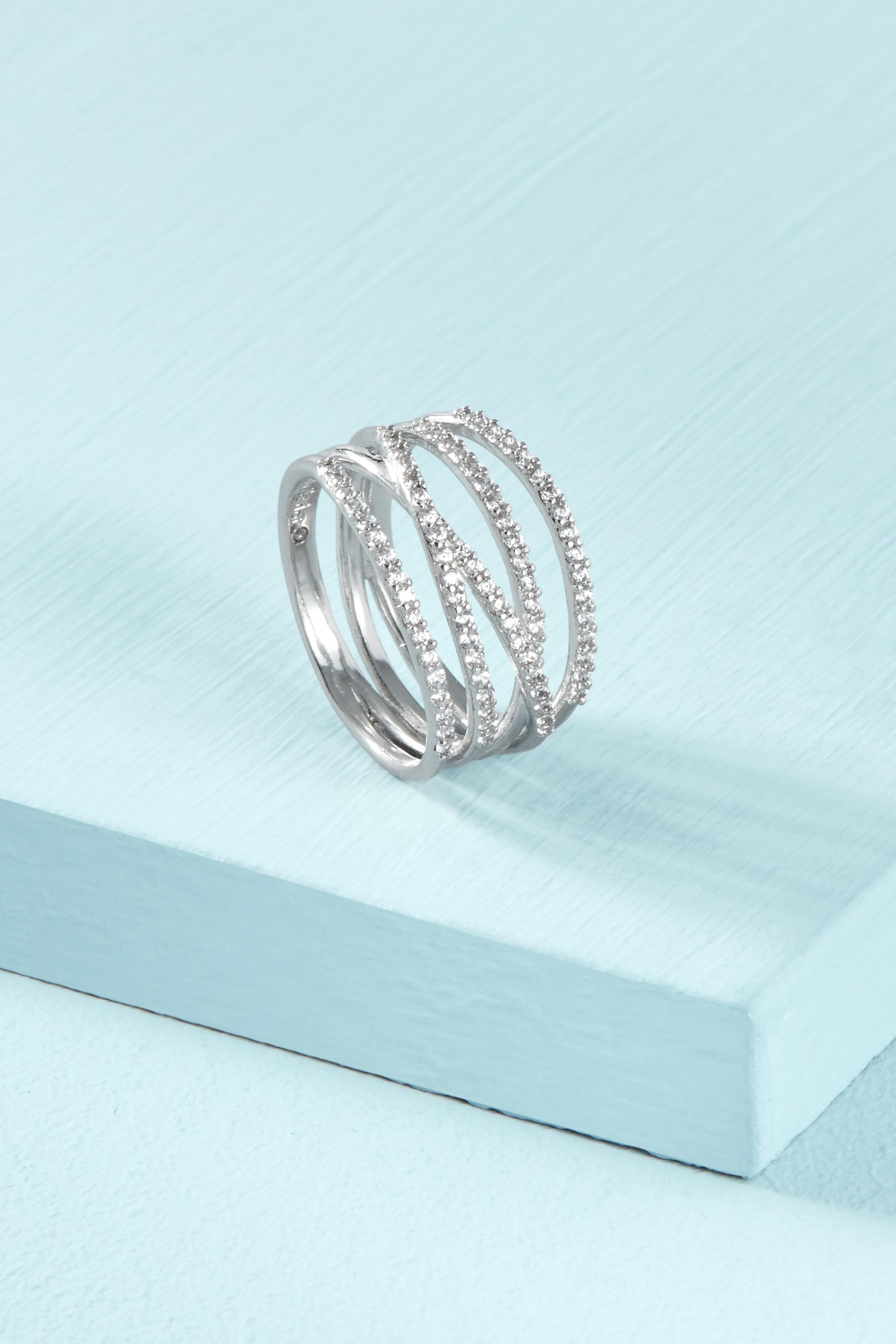 Stellar Pavé Ring - Silver | S... | Stella & Dot (US)