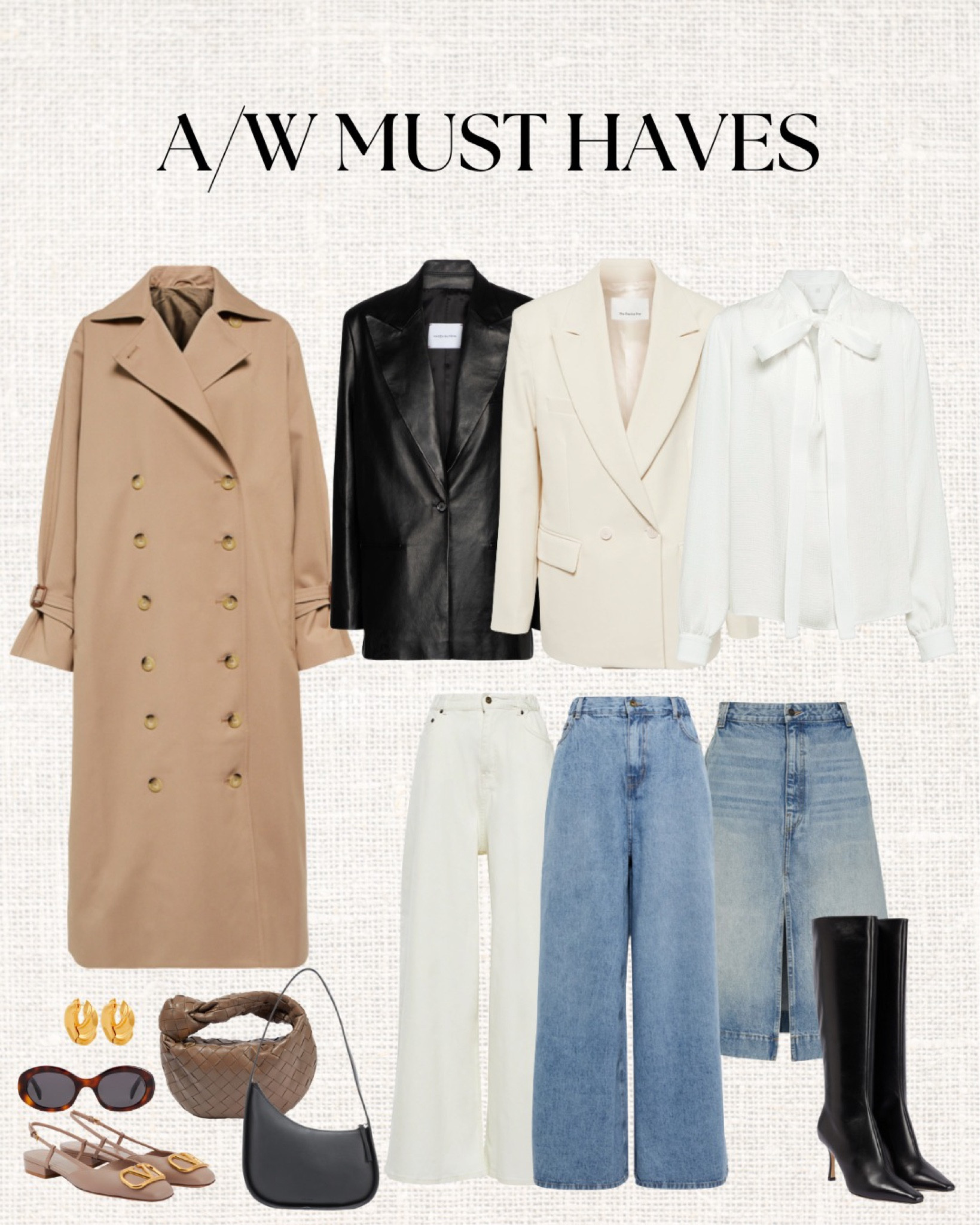 Autumn/Winter must haves 🍂🤎

outfit inspiration, autumn style, winter style, closet must haves, wardrobe staples, MyTheresa, Go. A midi di jeans, Khaite, Blazer in pelle, The Frankie Shop, Stivali Agathe 85 in pelle, Jimmy Choo, Borsa a spalla Half Moon, The Row, Jeans a gamba larga, Orecchini a cerchio, Borsa Jodie Mini in pelle, Bottega Veneta, Ballerine slingback VLogo, Valentino Garavani, Occhiali da sole ovali Triomphe, Celine, Blusa 4G in jacquard di seta, Camicia Lotta Fluid, Camicia in seta a pieghe, Toteme, Zimmermann, Italia. 

#LTKstyletip #LTKSeasonal #LTKeurope