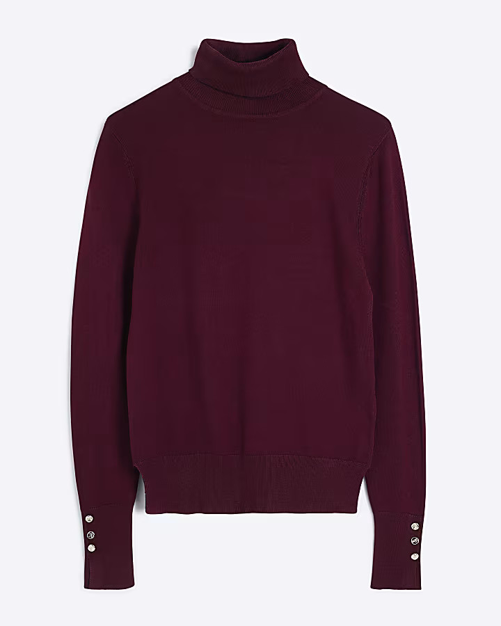 Red Roll Neck Long sleeve Top | River Island (UK & IE)