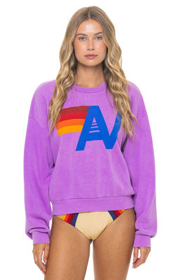 LOGO RELAXED CREW SWEATSHIRT - NEON PURPLE | Aviator Nation