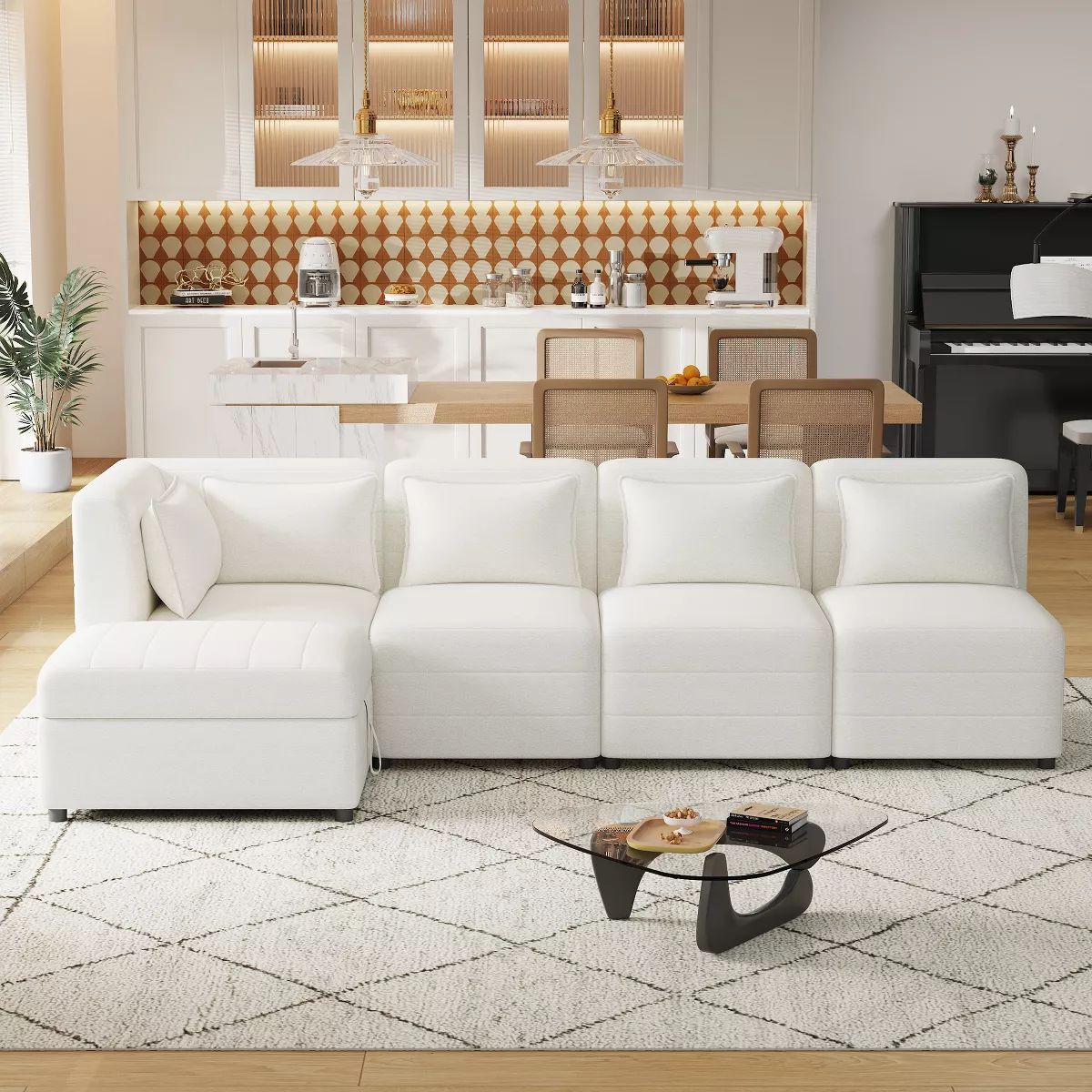 5 Seat Sectional Sofa, Free-Combined Modular Sofa Couches with Storage Ottoman-ModernLuxe | Target