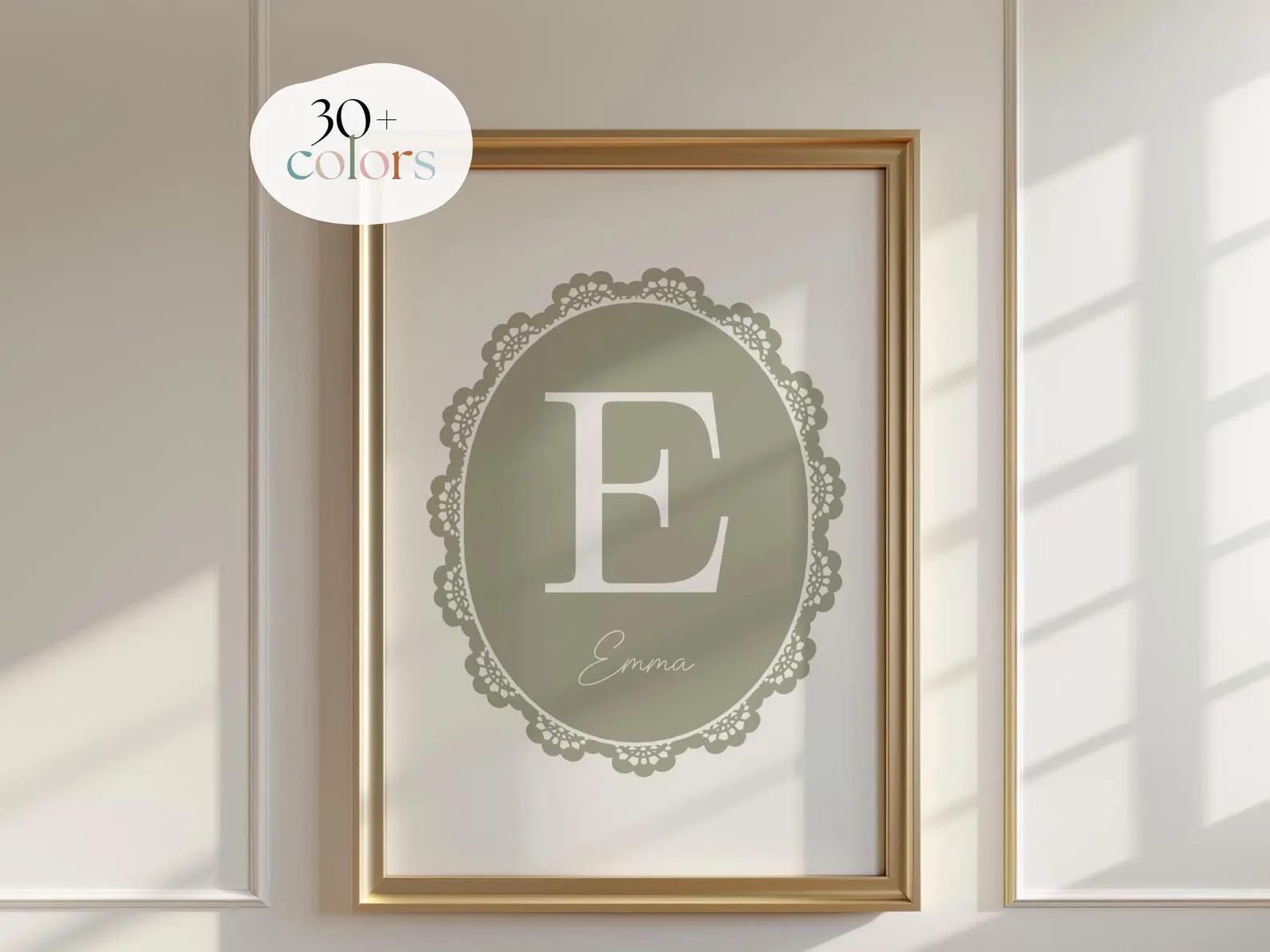 Custom Vintage Initial Print, Baby Girl Name, Personalised Initial Name Print, Girls Name Sign, V... | Etsy (US)