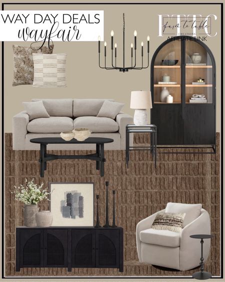Wayfair Way Day Deals. Follow @farmtotablecreations on Instagram for more inspiration.

Chris Loves Julia x Loloi Bradley Cocoa. Asher 82'' Upholstered Sofa. Addy Coffee Table. Clementine Dining Cabinet. Silfa 78'' Solid Wood Sideboard. Lilaram Metal Arch Wall Mirror. Pebble Framed On Fabric Textual Art. Ariza Earthenware Table Vase. Cherry Blossom Stems, Bushes, And Sprays Arrangement. Salah Iron Tabletop Candlestick. Ouzo Glass Nesting Tables. Fieldsboro 22" Gray/Beige Table Lamp. Lily-Louise Classic / Traditional Chandelier Farmhouse 8 Light Rustic Iron Candle Hanging Lights. Balvir Upholstered Swivel Barrel Chair. Derrell Pedestal End Table. Amber Lewis x Loloi Jay Ivory / Sand Pillow. Chris Loves Julia x Loloi Matilda Collection Beige / Mocha. Amber Lewis x Loloi Joan Ivory / Tobacco Pillow. Handmade Paper Mache Decorative Bowl - Set of 2. Living Room Decor. Living Room Inspiration. Buffet. Sideboard Styling. 

#LTKHome #LTKxWayDay #LTKFindsUnder50
