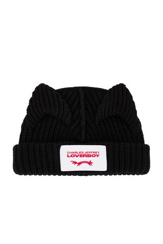 Charles Jeffrey LOVERBOY Chunky Ears Beanie in Black - Black. Size all. | FWRD 