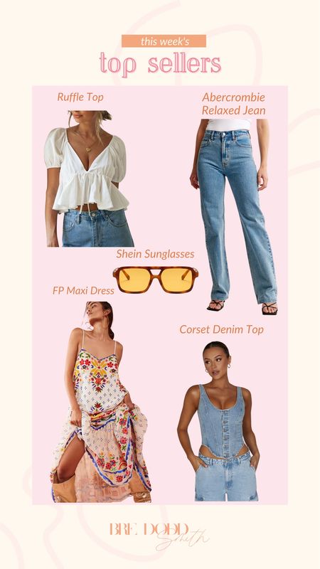 Rounding up this weeks weekly favorites! 

Weekly favorites, top sellers, Abercrombie denim jeans, FP maxi dress, corset denim top, shein sunglasses 

#LTKSeasonal #LTKstyletip