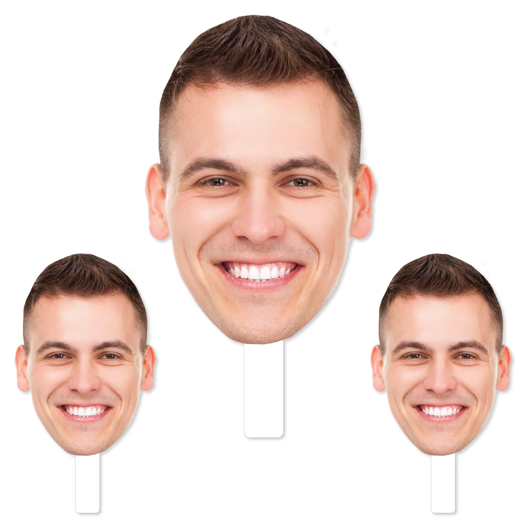 Fun Face Combo - Custom Photo Big Head Cut Out Photo Booth and Fan Props Kit - Upload 1 Photo - S... | Big Dot of Happiness