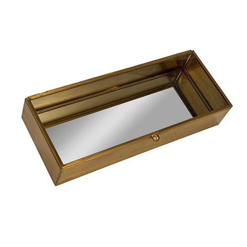 Creative Co-Op Decorative Mirrored Brass Box, Antique Gold | Amazon (US)