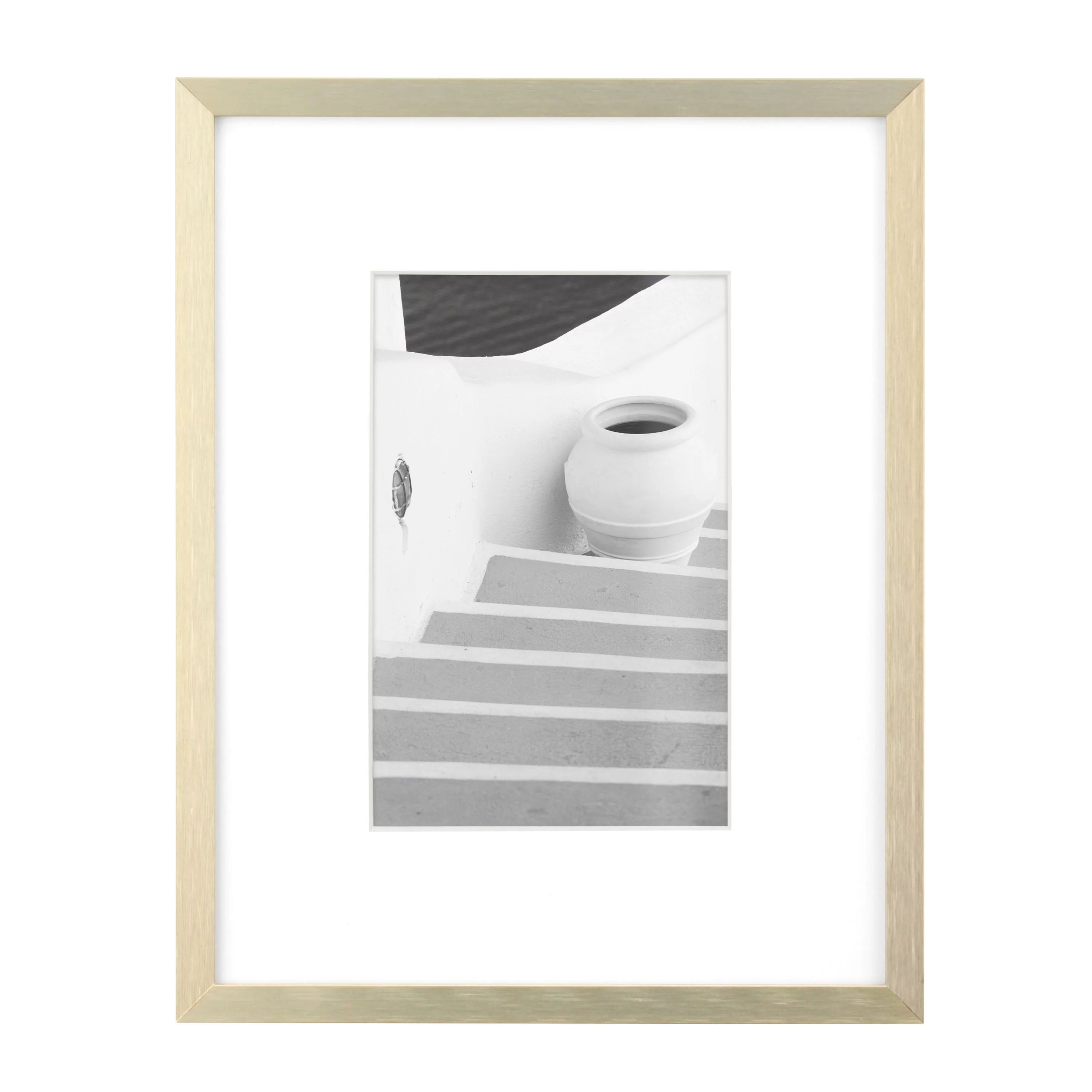 Better Homes & Gardens 7" x 9" Matted to 4" x 6" Gold Wall Picture Frame - Walmart.com | Walmart (US)