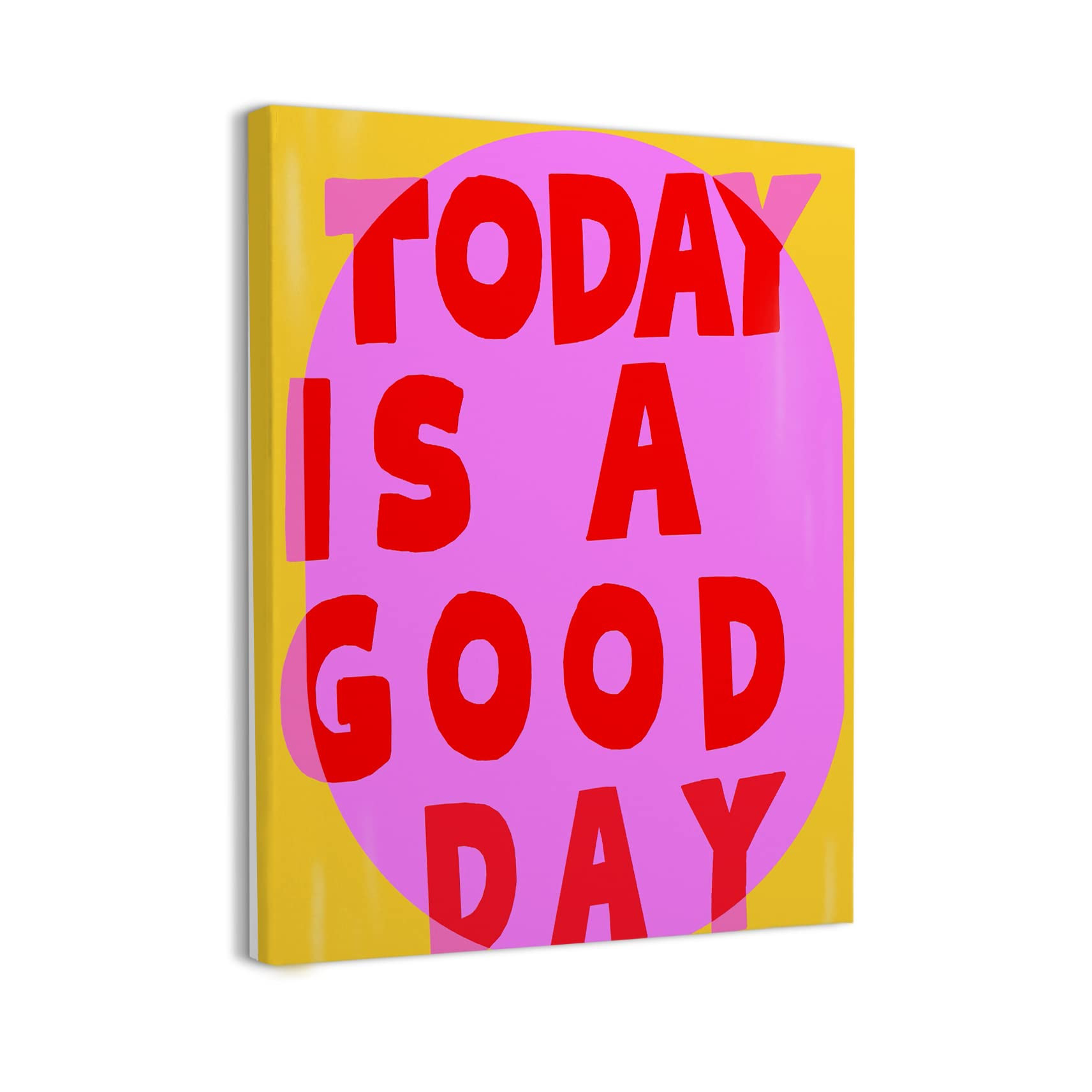 Pink Canvas Wall Art,Girly Wall Art,Pink And Orange Preppy Funky Today Is a Good Day Framed Canva... | Amazon (US)
