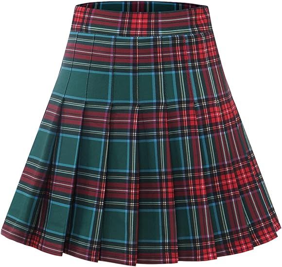 MUADRESS Women's Short High Waist Skater Tennis School Girls Pleated Mini Skirt | Amazon (US)