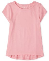 Girls Short Sleeve High Low Basic Layering Tee | The Children's Place