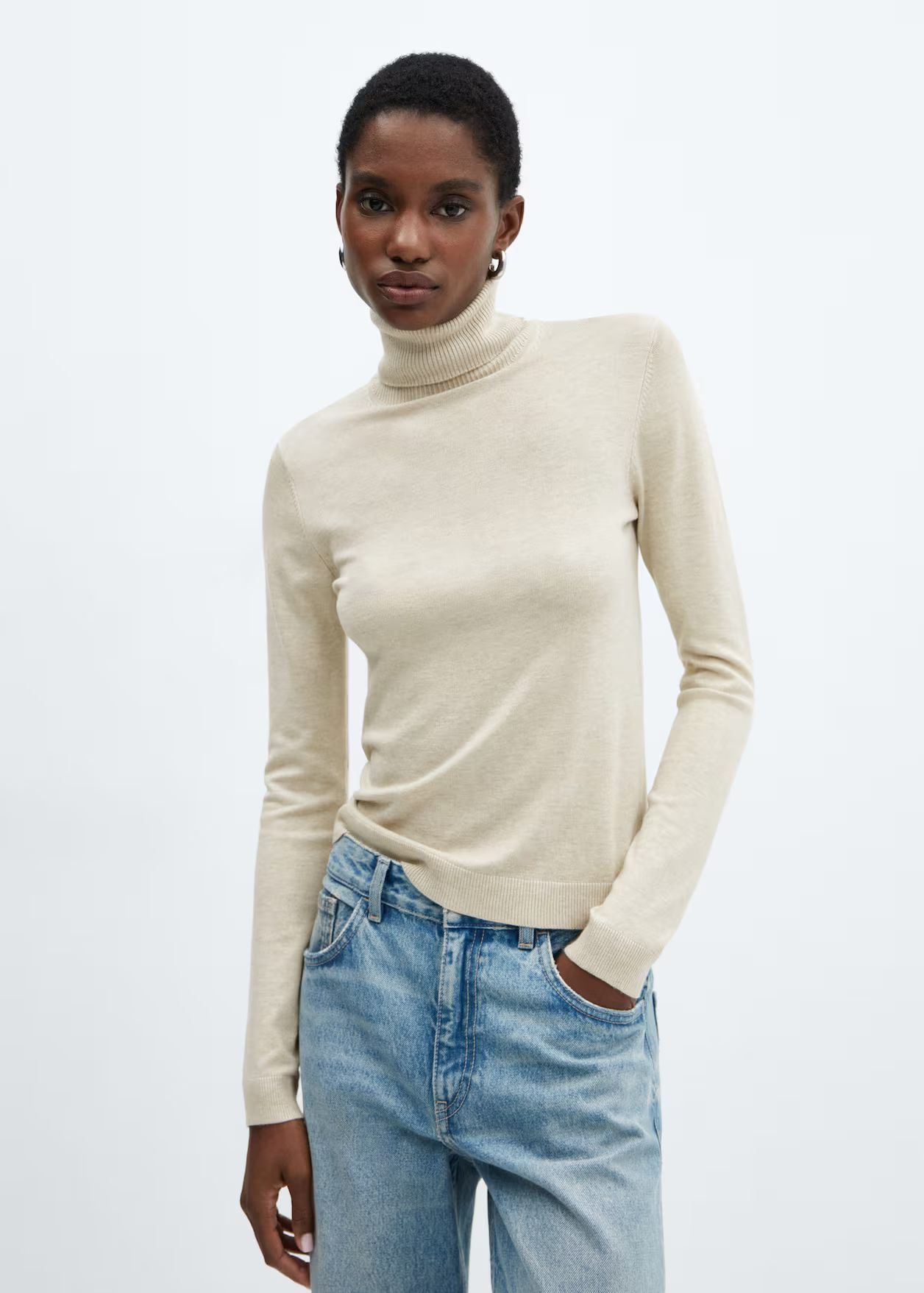 Fine-knit turtleneck sweater -  Women | Mango USA | MANGO (US)