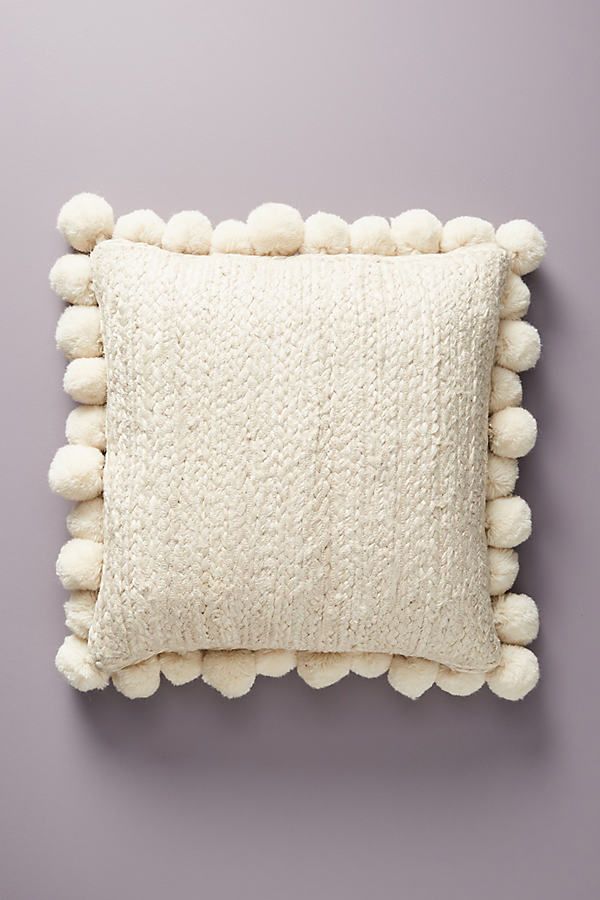 Pommed Jute Pillow By Anthropologie in White Size 18" SQ | Anthropologie (US)