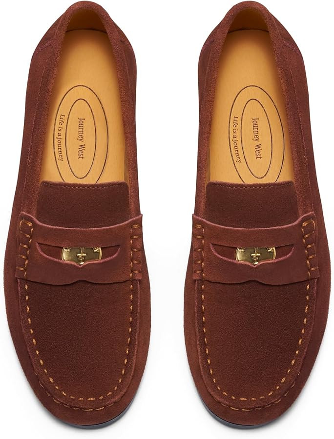 Journey West Ivy Style Suede Slip-on Penny Loafers Shoes for Women | Amazon (US)