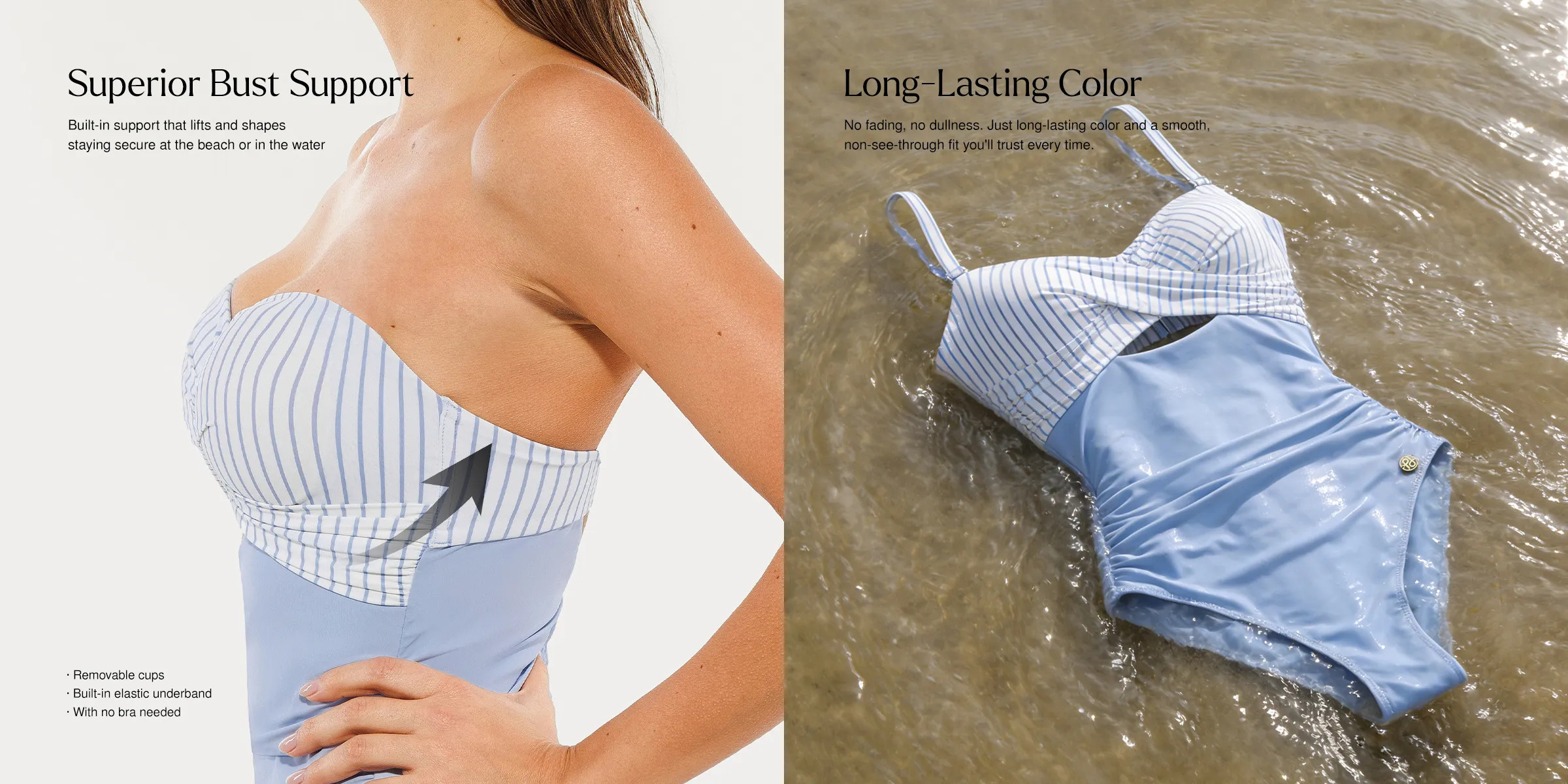Twist & Shirred Sculpting One-Piece with Removable Straps | Popilush