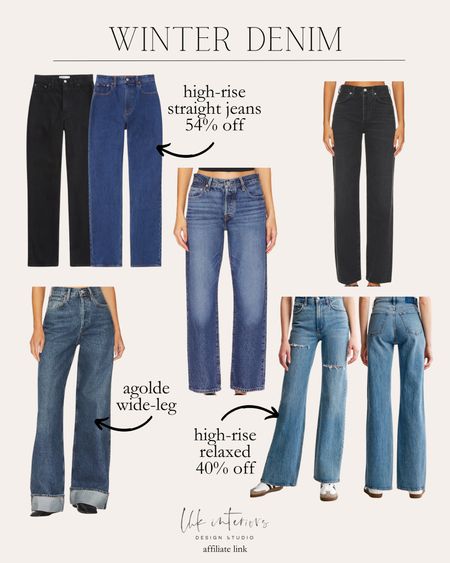 Winter denim / Abercrombie jeans / straight leg jeans / wide leg jeans / Agolde / Revolve fashion / 

#LTKSeasonal #LTKsalealert #LTKstyletip