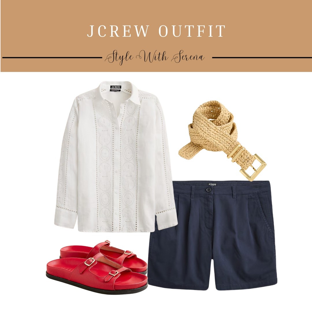 Jcrew outfit, Jcrew style, spring fashion, summer outfit, sandals, shorts, button up 

#LTKStyleTip #LTKSeasonal #LTKShoeCrush