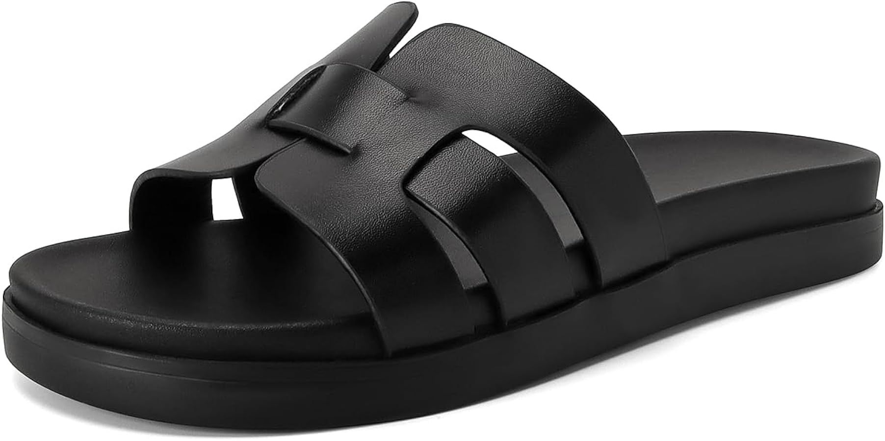 Women's H-Band Flat Sandals Comfortable Platform Slides Sandals Casual Summer Beach Sandals with ... | Amazon (US)