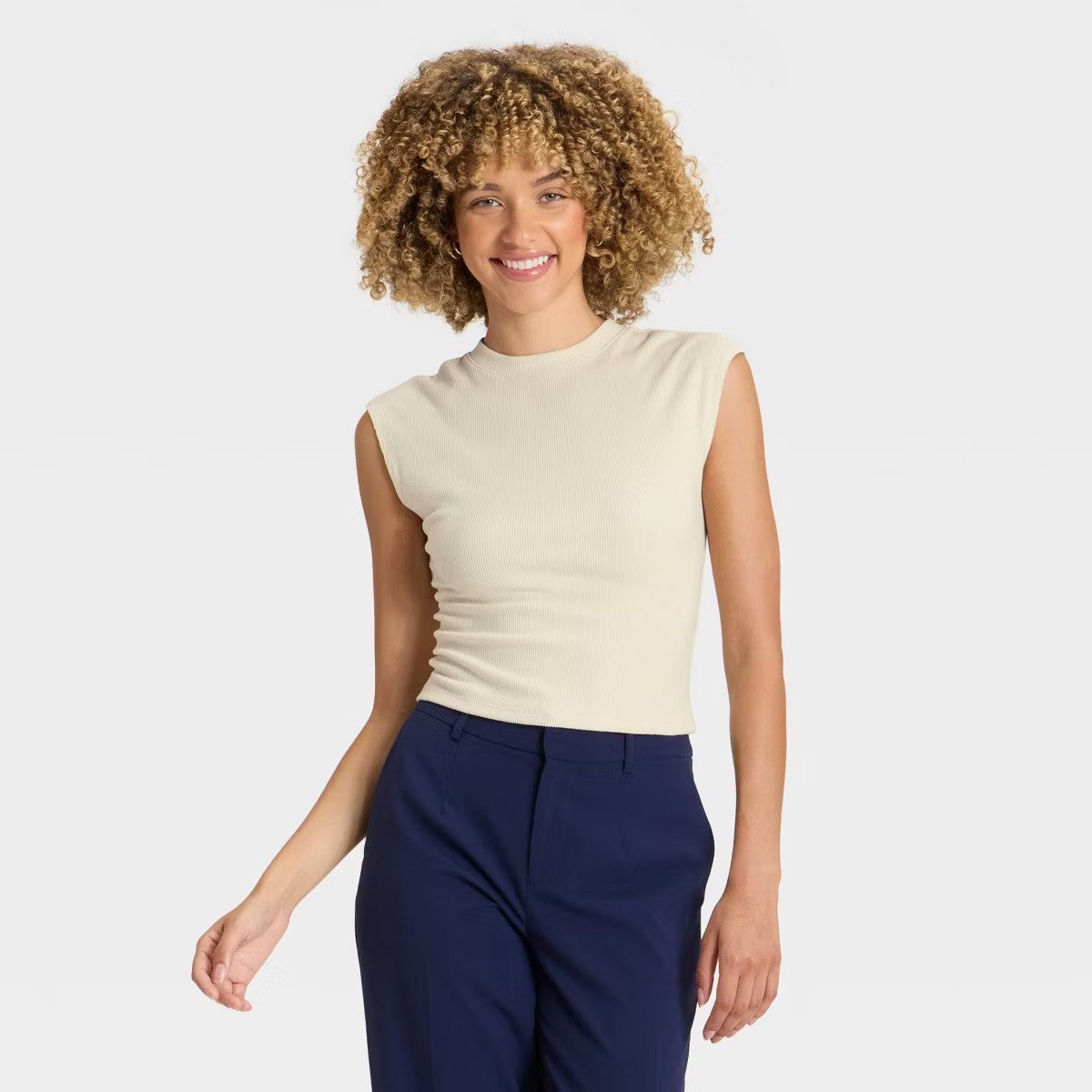 Women's Cap Sleeve Brushed Ribbed Muscle T-Shirt - A New Day™ | Target