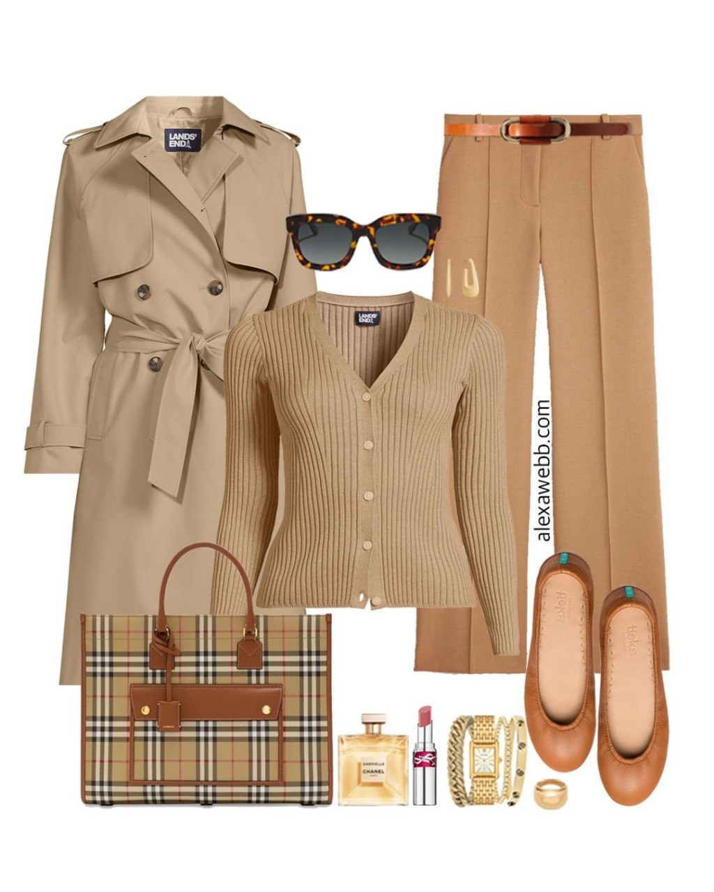 Plus Size Spring Work Capsule 2025 - Part 2 - A plus size business casual and professional work capsule wardrobe for spring. A plus size work outfit idea with camel trousers and tan flats. Alexa Webb #plussize

#LTKWorkwear #LTKPlusSize #LTKStyleTip
