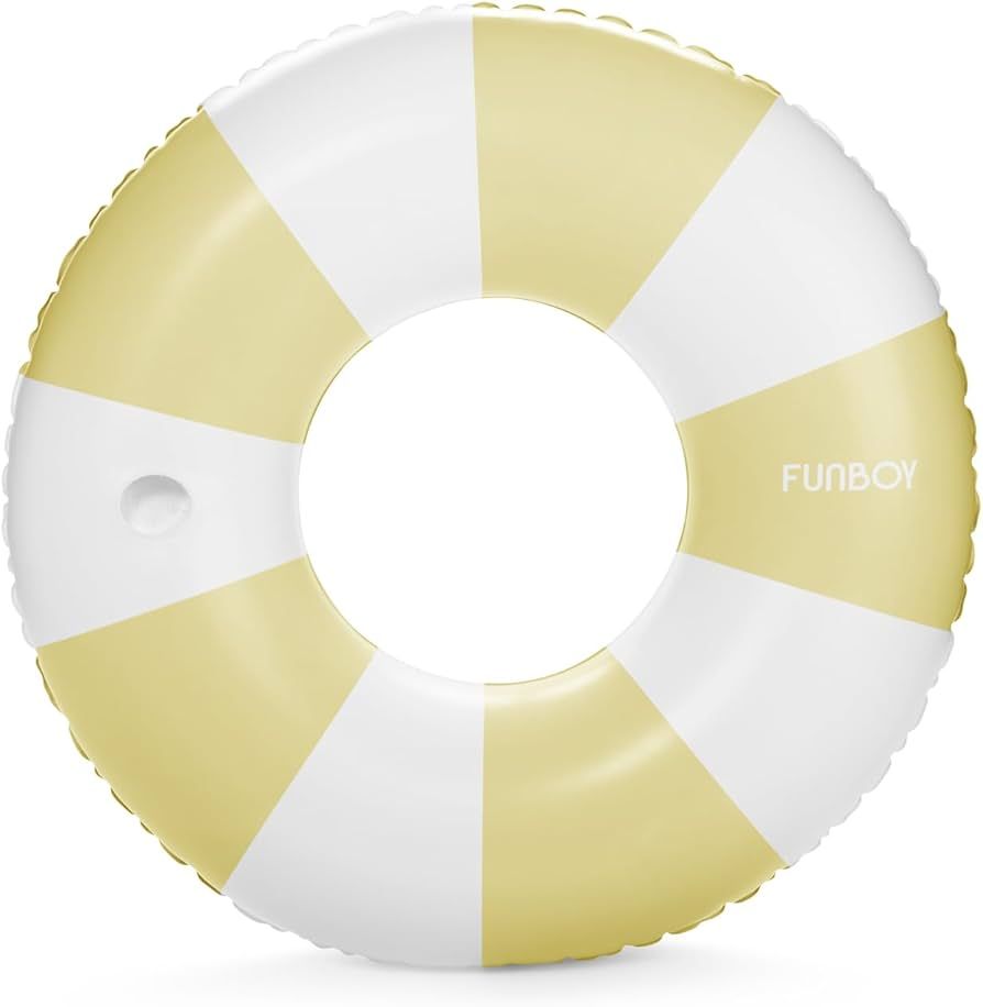 FUNBOY Giant Vintage Soft Yellow Stripe 48'' Tube Float with Integrated Cup Holder, Perfect for a... | Amazon (US)
