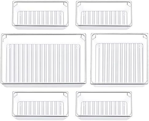 Kootek Desk Drawer Organizer Trays with 3-Size Drawer Dividers 6 Organizers Bins Customize Layout... | Amazon (US)