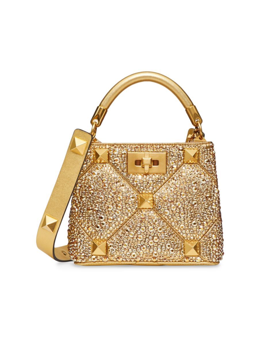 Mini Roman Stud Embellished Leather Top Handle Bag | Saks Fifth Avenue