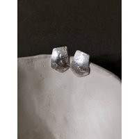 Petite Hand Crafted Sterling Silver Shield Earrings. Earthy Light-Catching Texture. Geometric, Lightweight. Mother's Day, Birthday Gift | Etsy (US)