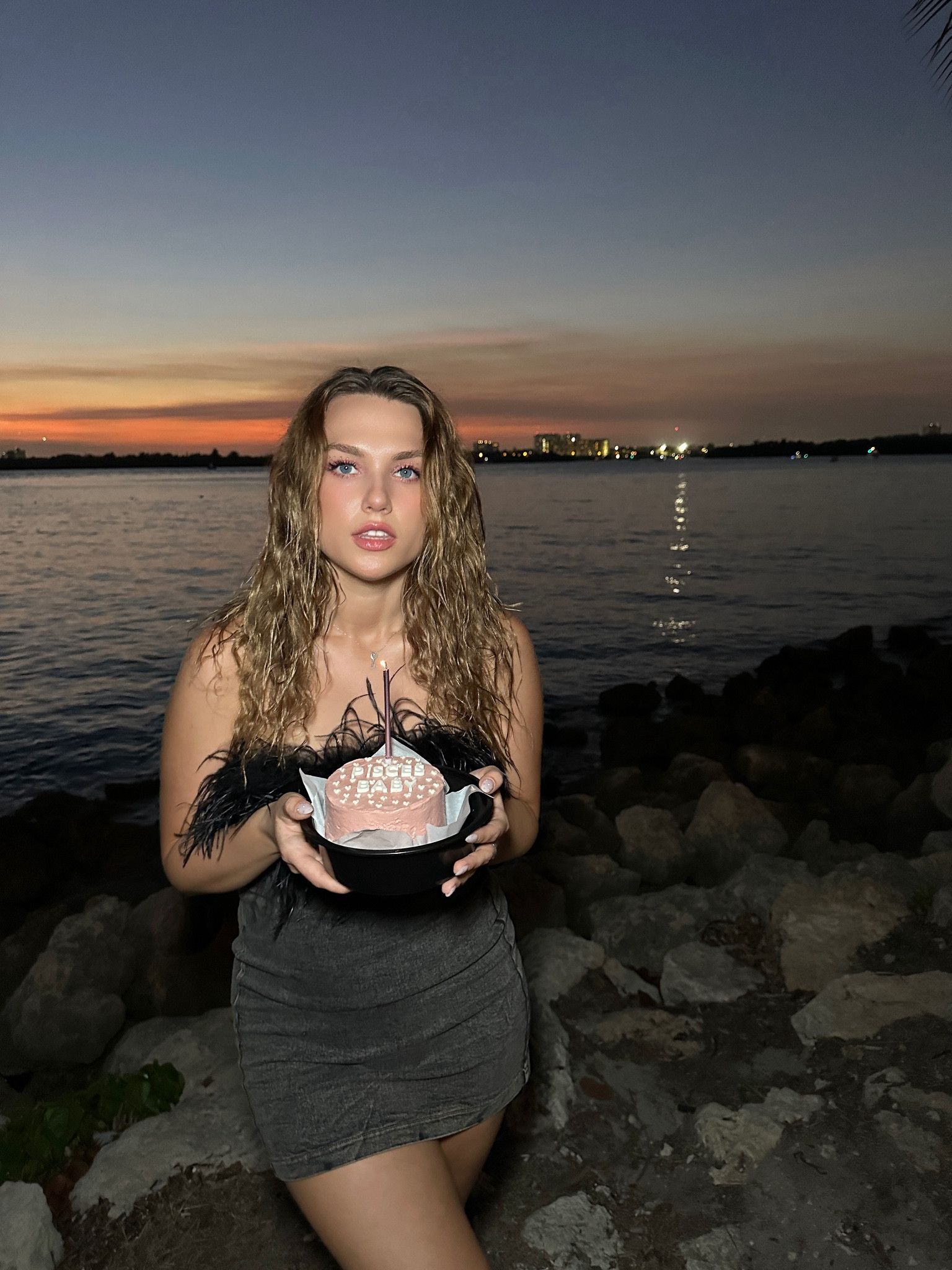 Black wash denim dress with feather trim 🖤

#LTKHoliday #LTKStyleTip