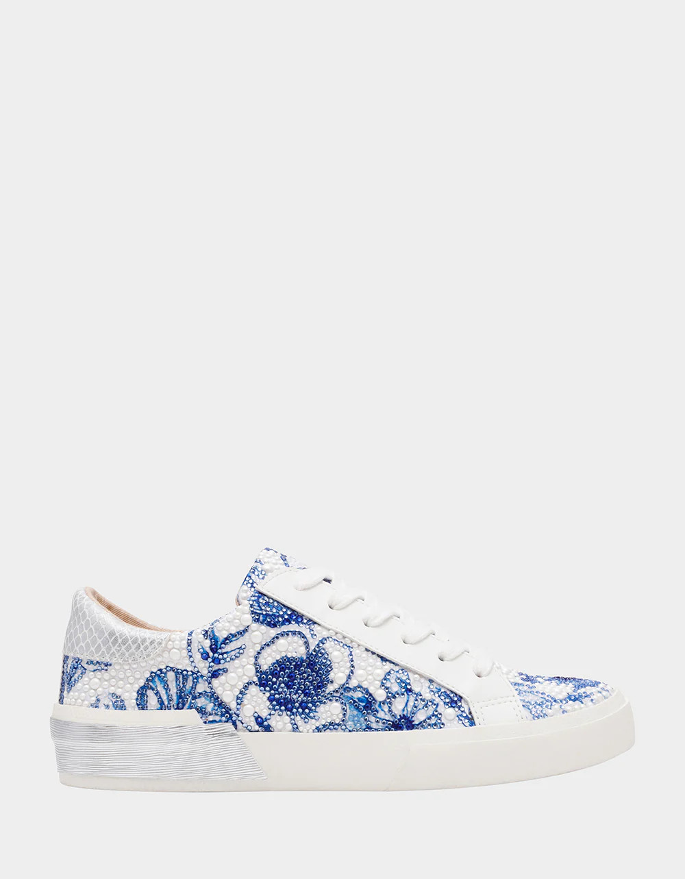 DAMON WHITE/BLUE FLORAL Women's Blue Floral Sneaker | Betsey Johnson