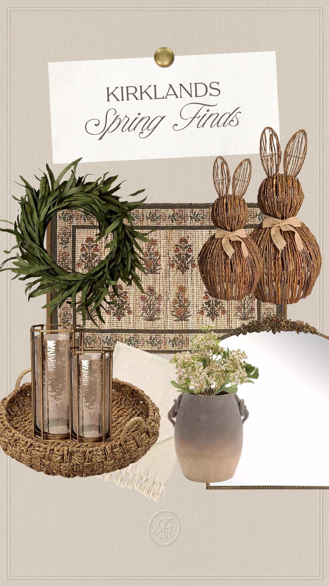 Kirkland’s new spring decor 🤎 

#kirklands #springdecor #homedecor #wreath #doormat #bunny #easter #porchdecor #tray #vase #homedecor #mirror 

#LTKSaleAlert #LTKSeasonal #LTKHome