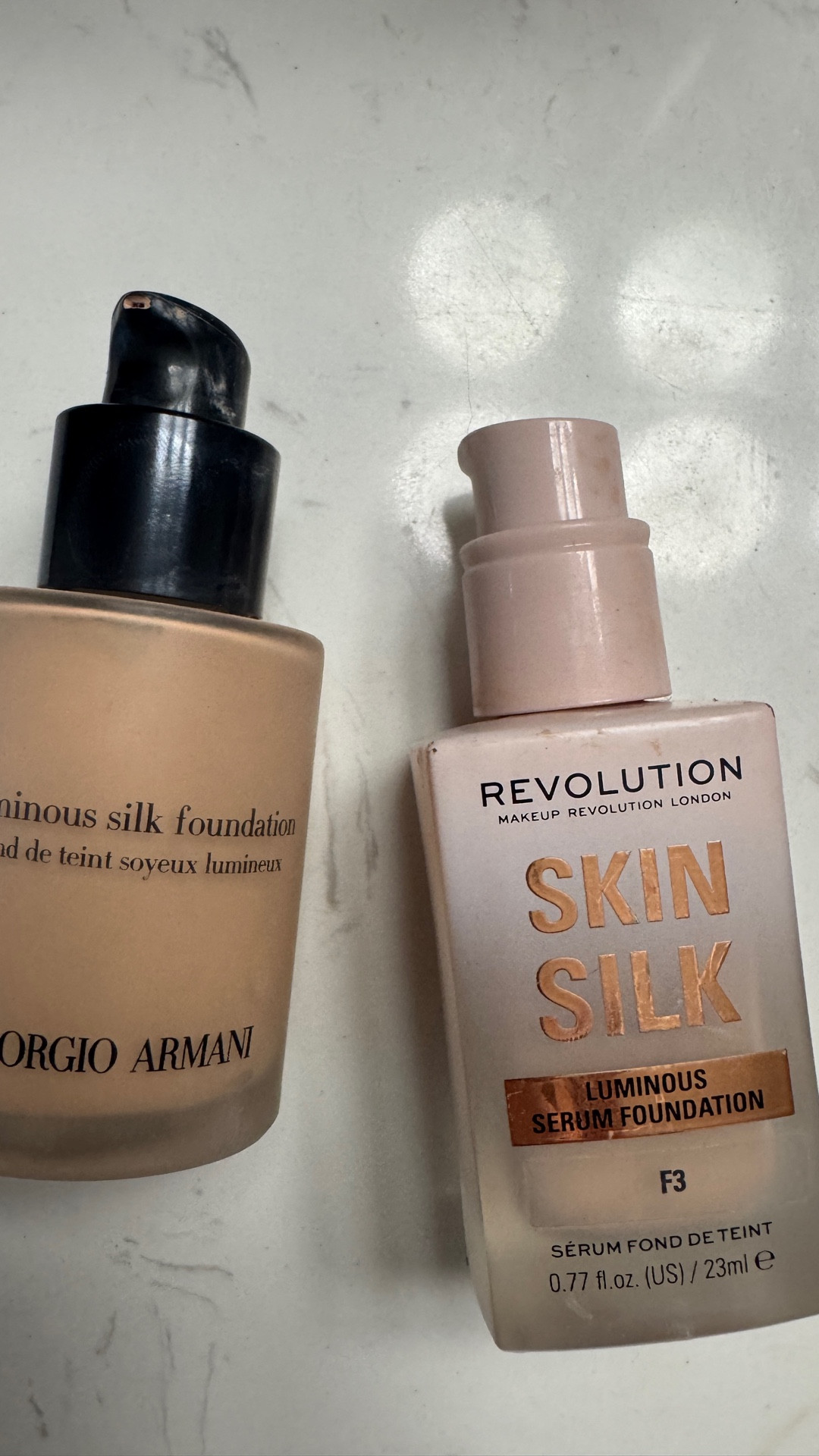 Save, save instead of spend spend.
I have LOVED Giorgio Armani's luminous silk foundation for YEARS now.
However, it's been discontinued. Supposedly it's being "reformulated". All I know, is it's currently not available.
Enter in the dupe by Makeup Revolution. It's fraction of the price of the original, it looks, feels and wears the exact same, and it available for purchase now!

Makeup, beauty, foundation, cosmetics 

#LTKmorningroutine #LTKselfcare #LTKdayinmylife