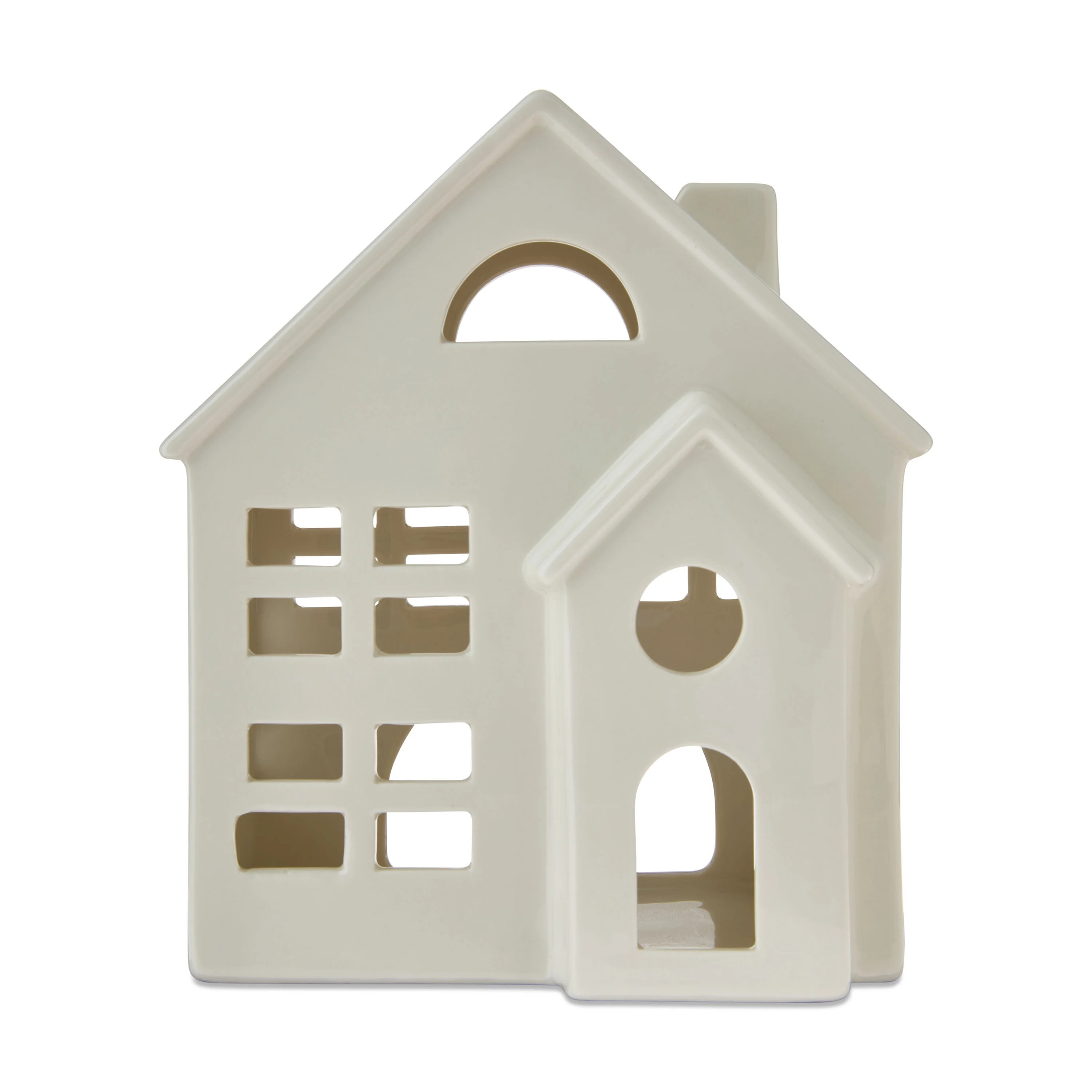 Ceramic Decorative House Christmas Tabletop Decoration, White, 8", by My Texas House | Walmart (US)