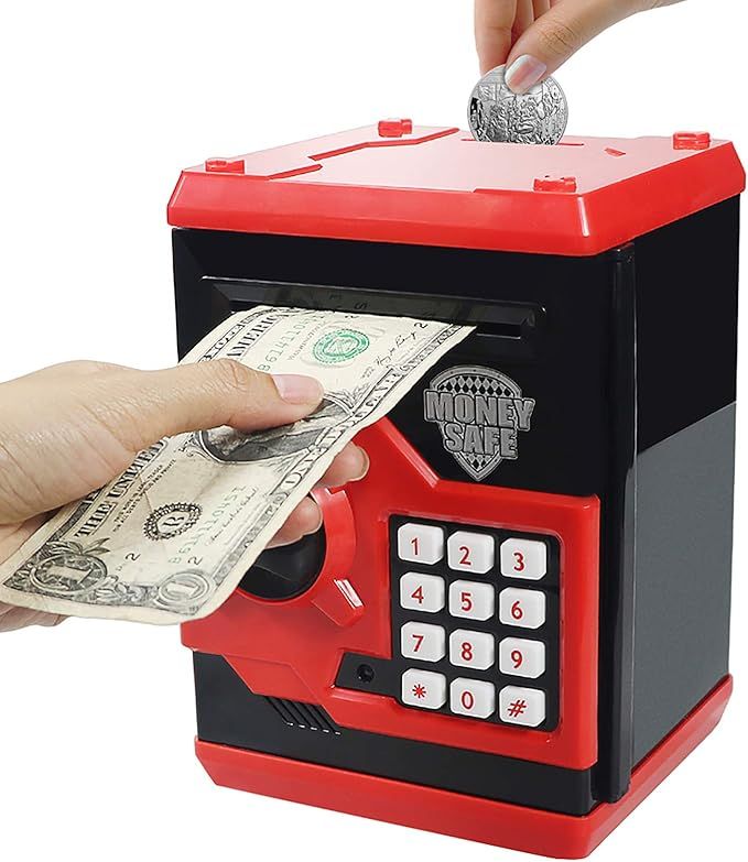 Cargooy Mini ATM Piggy Bank ATM Machine Best Gift for Kids,Electronic Code Piggy Bank Money Count... | Amazon (US)