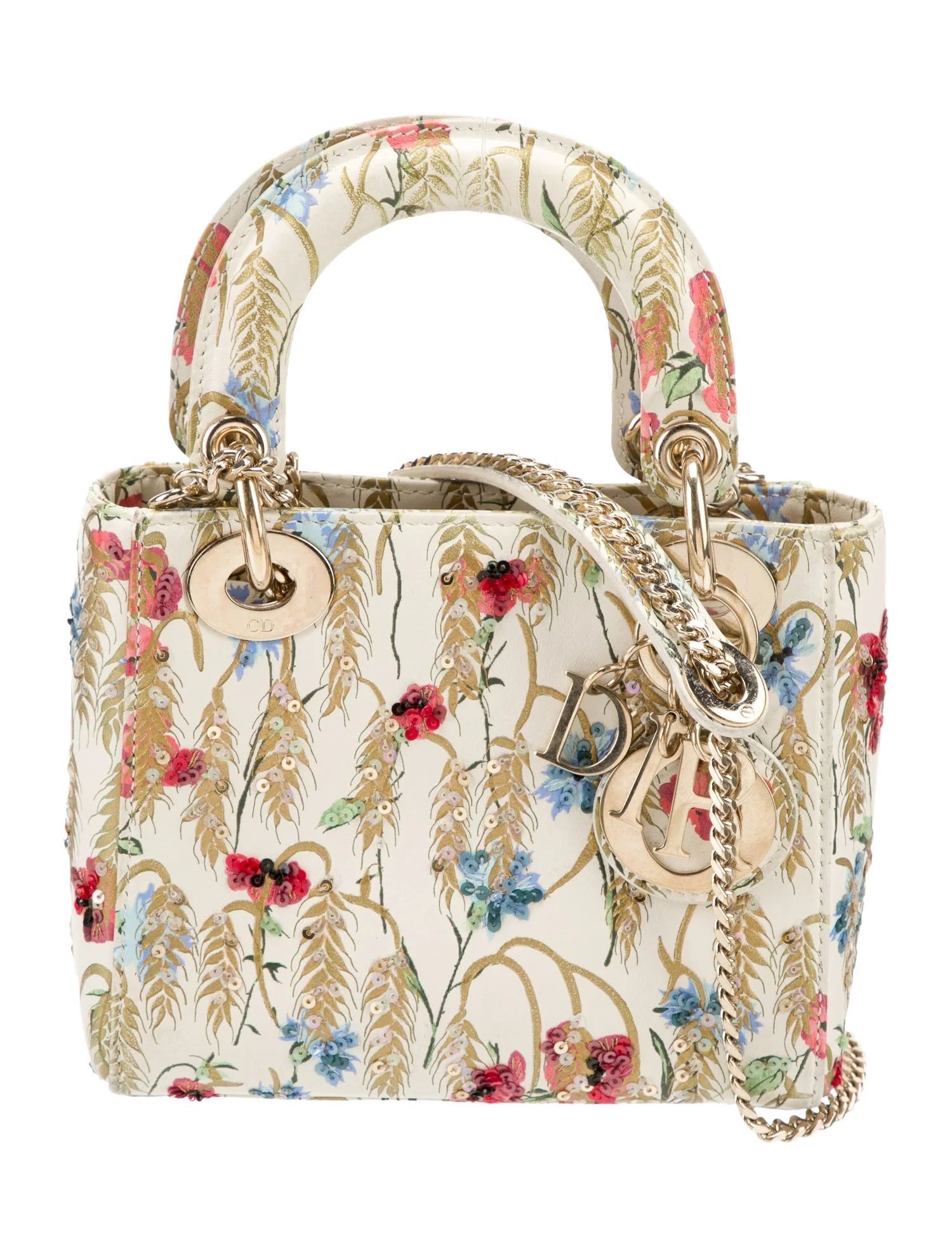 Hibiscus Embroidered Mini Lady Dior Bag | The RealReal