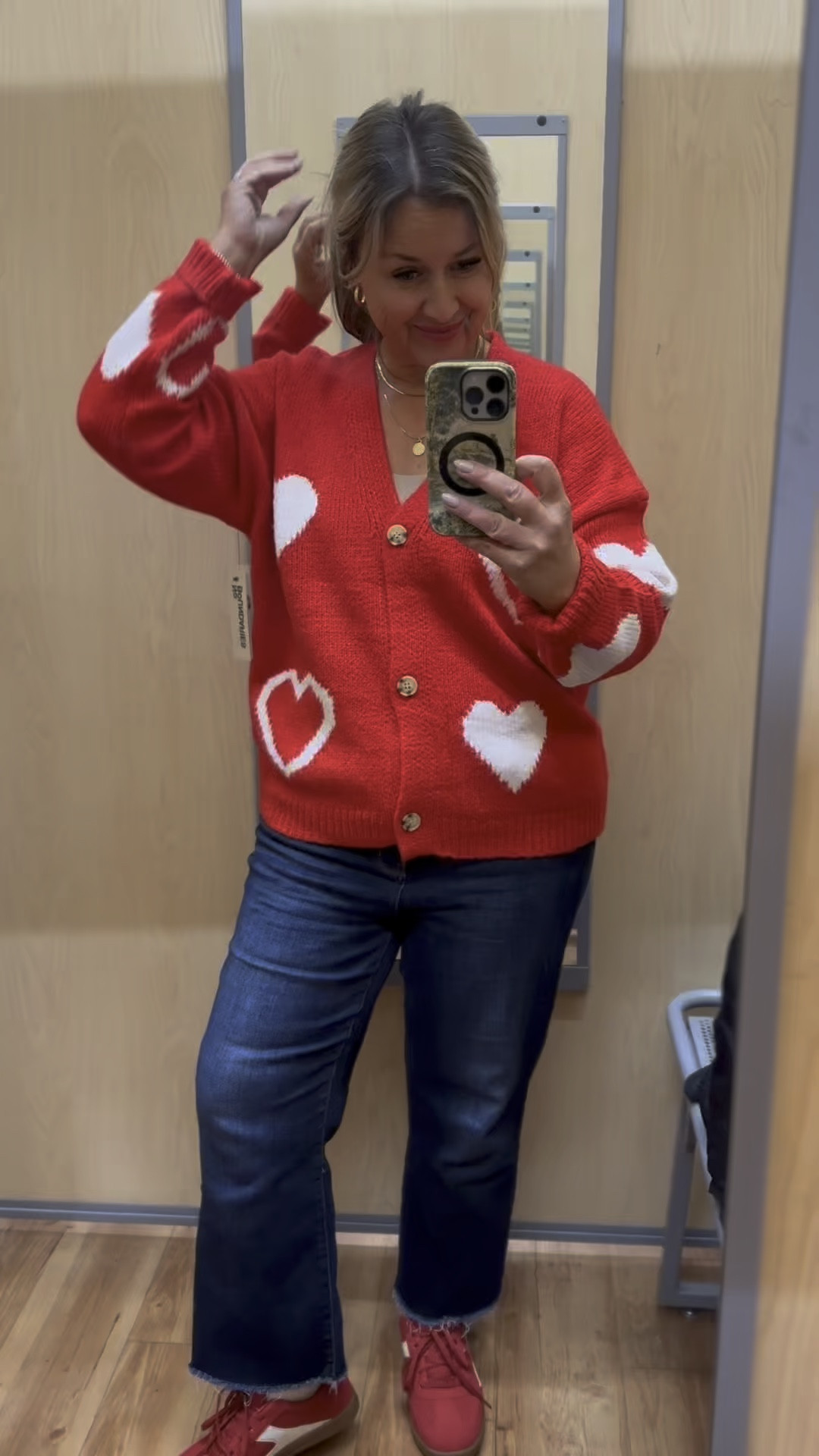 Love Month is just around the corner, and I’m already embracing all the heart vibes! 💕 This cozy red cardigan is perfect for adding a little extra love to your wardrobe. Whether you’re celebrating with your Valentine or just showing yourself some love, it’s all about feeling cute and comfy! ❤️ 
#walmart #redcardigan  #valentines #redsneakers  