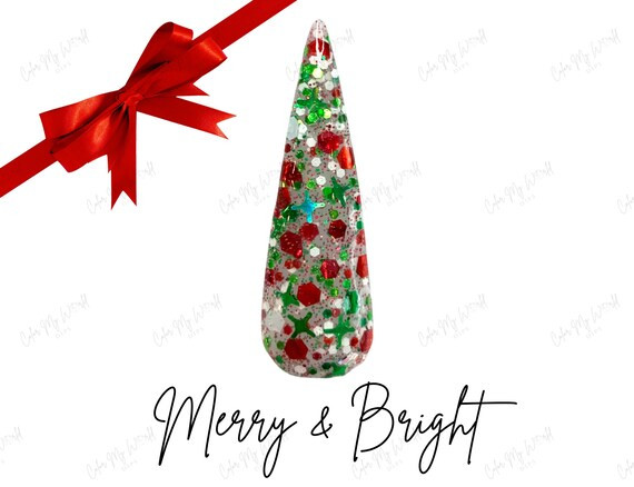 MERRY & BRIGHT Christmas Nail Dip Powder Christmas Dip | Etsy | Etsy (US)