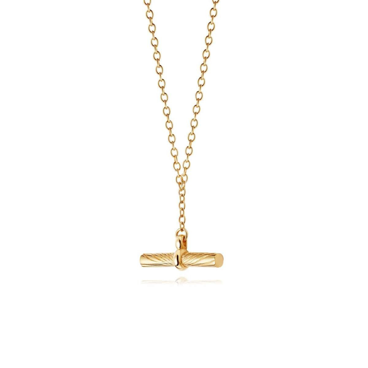 Estée Lalonde T Bar Necklace 18Ct Gold Plate | Daisy London Jewellery