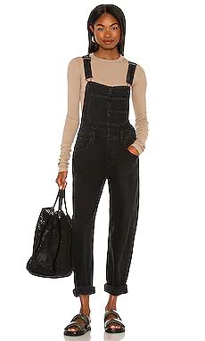 Free People x We The Free Ziggy Denim Overall in Mineral Black from Revolve.com | Revolve Clothing (Global)